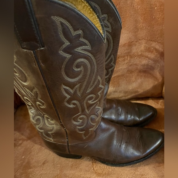 Justins Brown Western Cowboy Boots - Picture 2 of 6